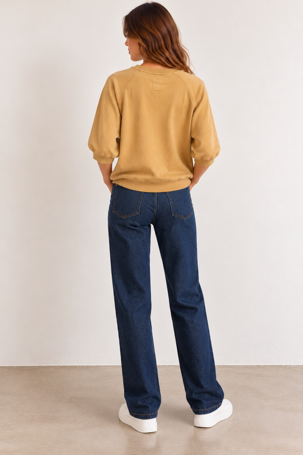 Sweat Femme Oversize Moutarde Iconic Marron – 100 % Coton LOUNAE