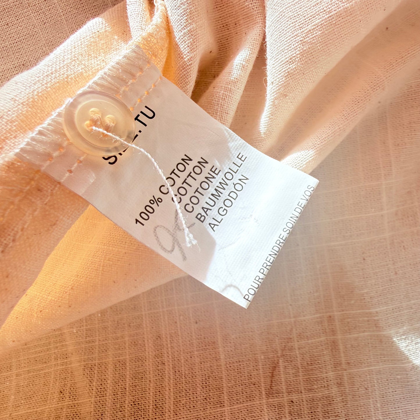 Chemise beige coton cœur et soleil - Lovena