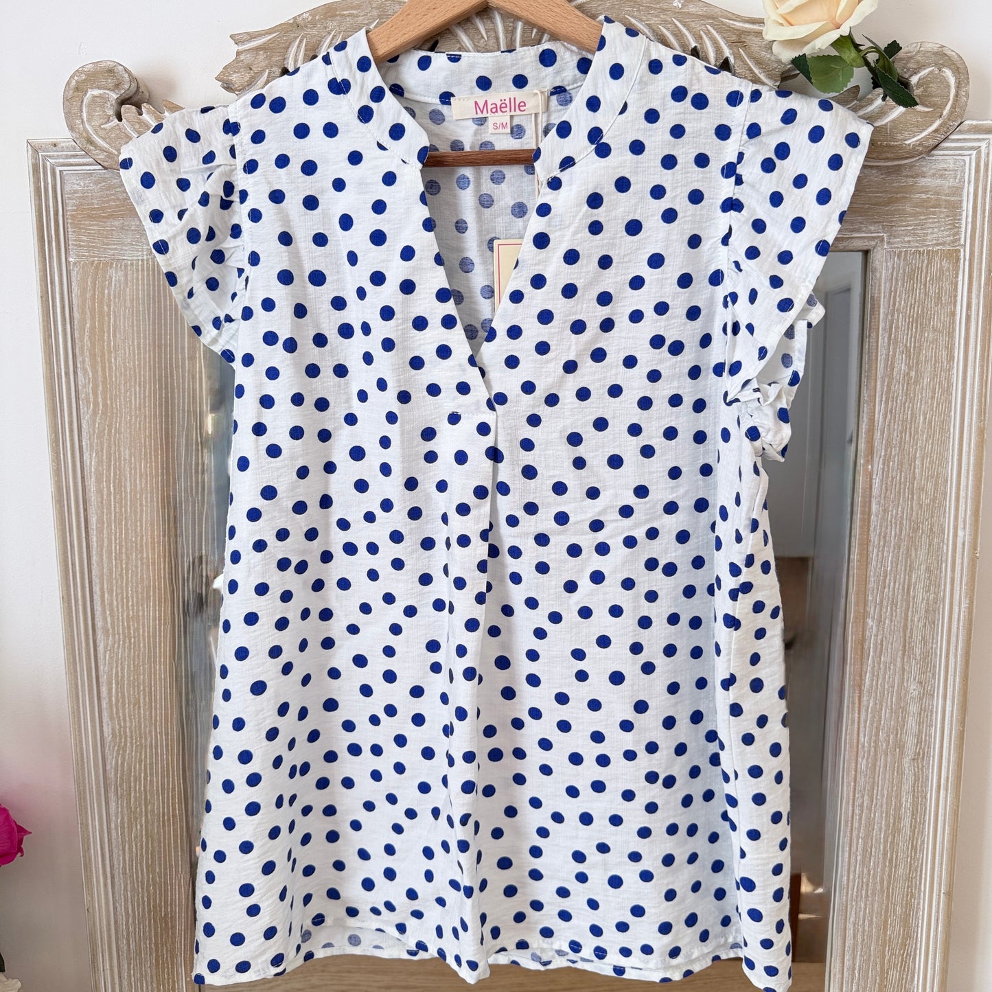 Blouse à pois bleus - Maëlle