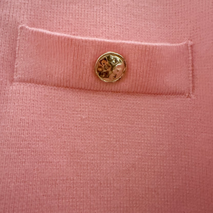 Cardigan rose manches courtes LOUNAE, coupe ajustée