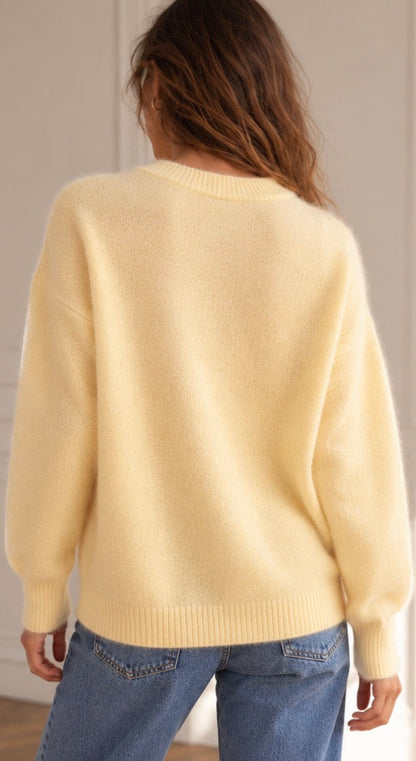 Pull Jaune Vanille Premium  – Fabriqué en Italie LOUNAE