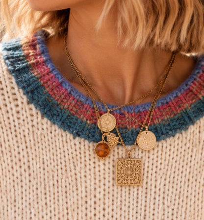 Pull Color Pop Rayé Maille Écrue contrastée LOUNAE