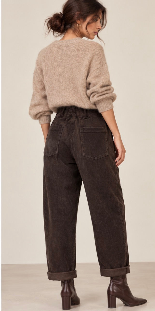 Pantalon Marron Velours Côtelé LOUNAE