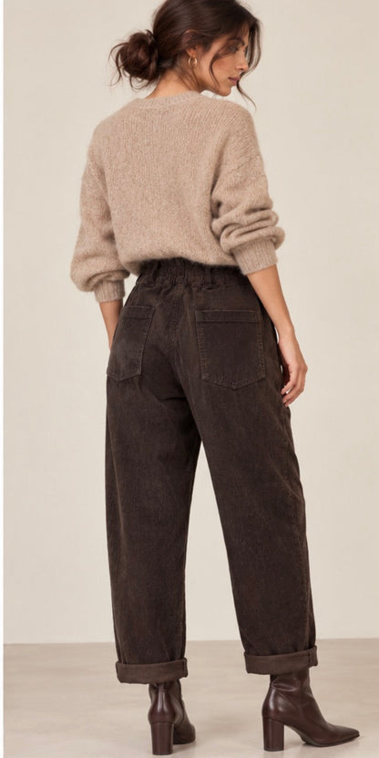 Pantalon Marron Velours Côtelé LOUNAE