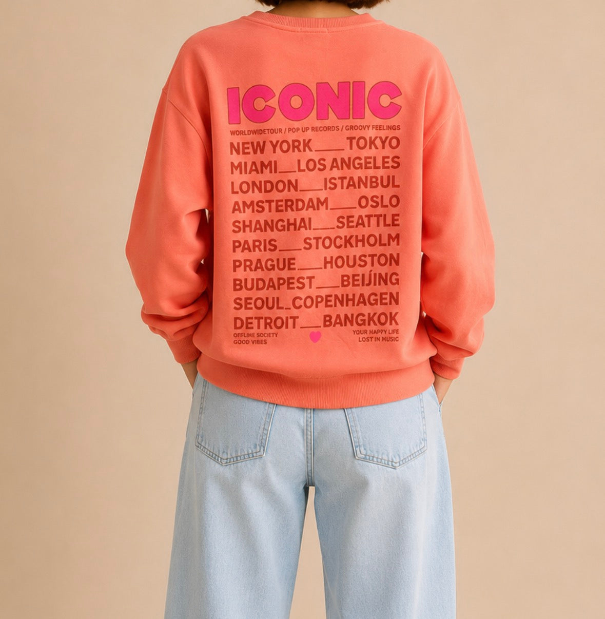 Sweat orange  manches longues ICONIC