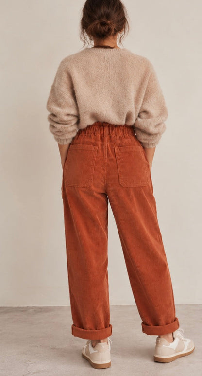 Pantalon Ample Rouille Velours Côtelé LOUNAE