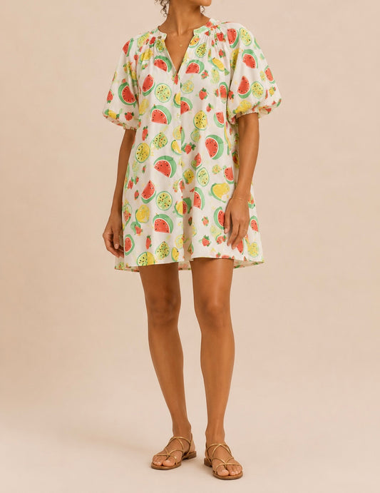 Robe blanches et imprimés - Pohême LOUNAE