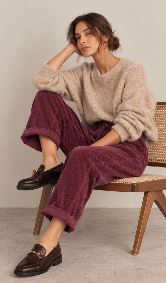 Pantalon Ample Bordeaux Velours Côtelé (Copie) LOUNAE