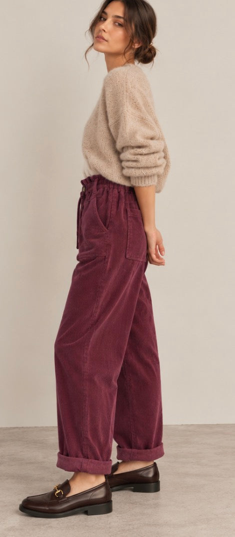 Pantalon Ample Bordeaux Velours Côtelé (Copie) LOUNAE