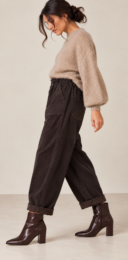 Pantalon Marron Velours Côtelé LOUNAE