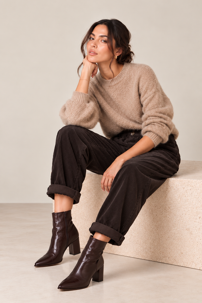 Pantalon Marron Velours Côtelé LOUNAE