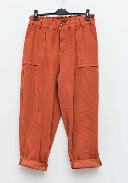 Pantalon Ample Rouille Velours Côtelé LOUNAE