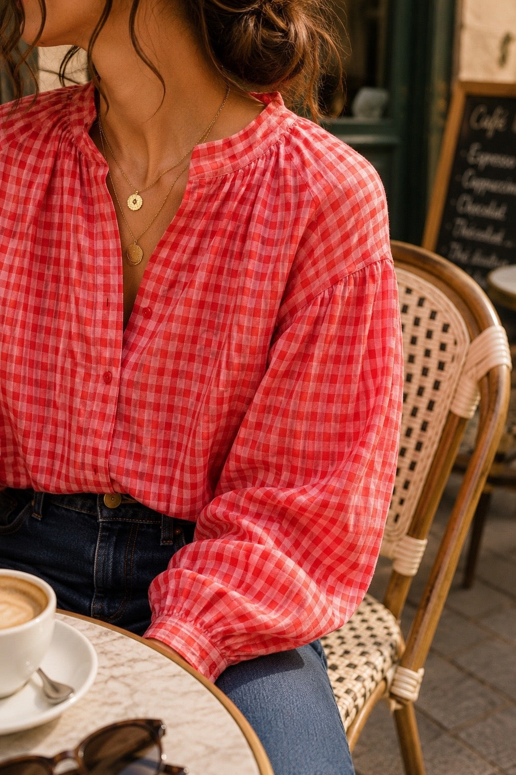 chemise vichy rouge et rose - Season