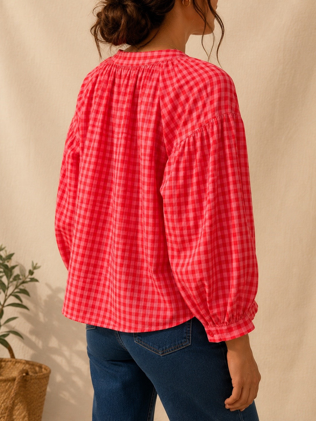 chemise vichy rouge et rose - Season
