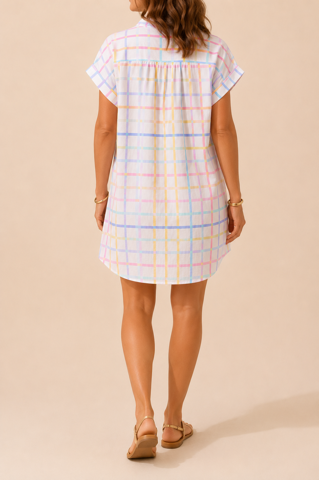 Robe blanche carreaux - April vintage LOUNAE