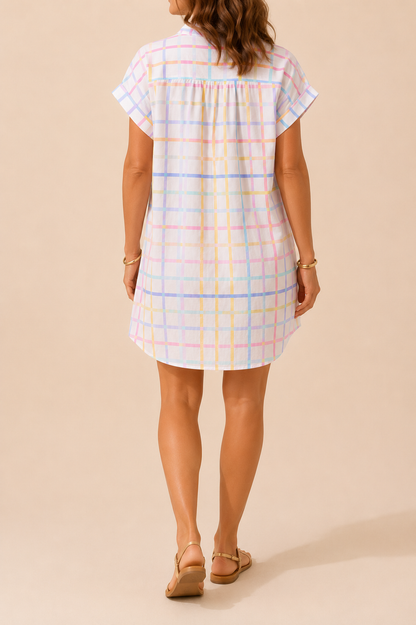Robe blanche carreaux - April vintage LOUNAE