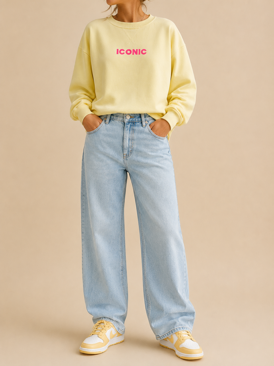 Sweat jaune  manches longues ICONIC