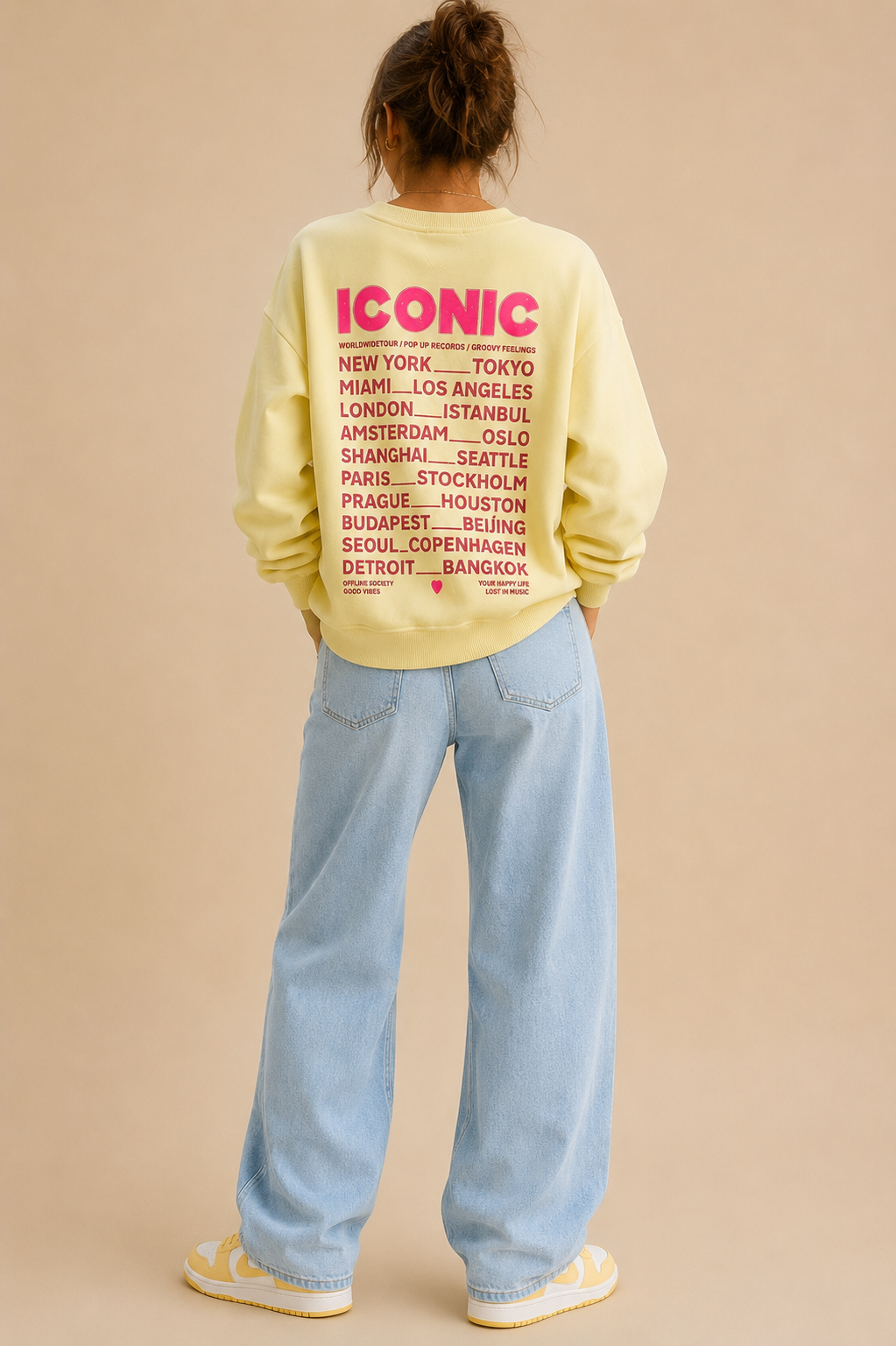 Sweat jaune  manches longues ICONIC