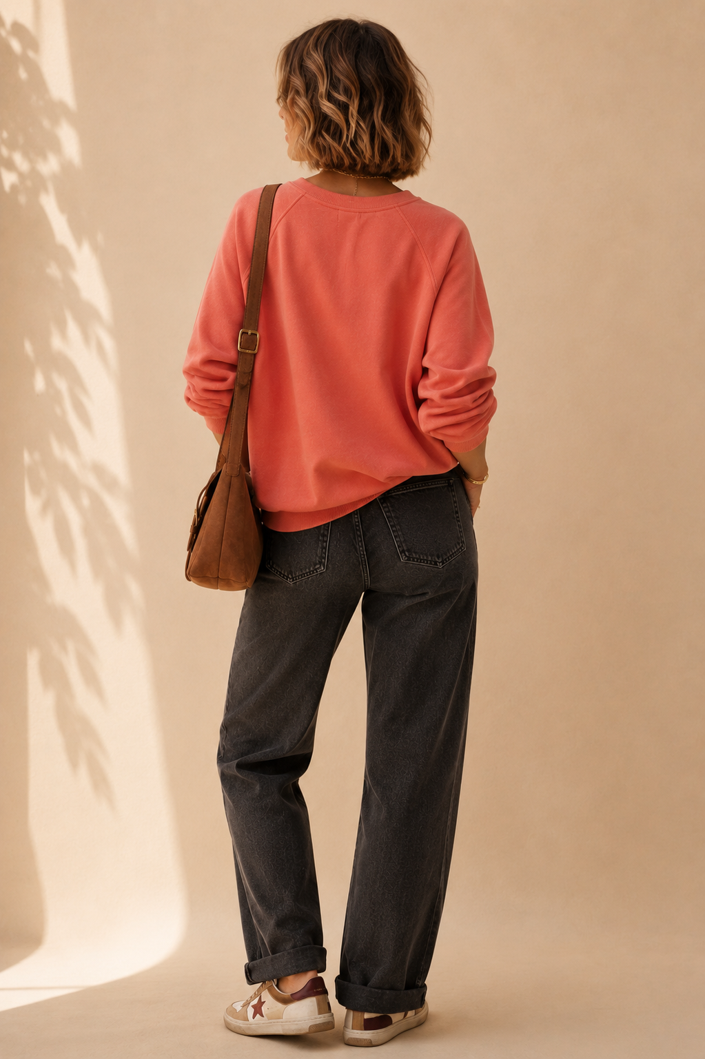 Sweat orange manches trois quarts en coton taille unique LOUNAE