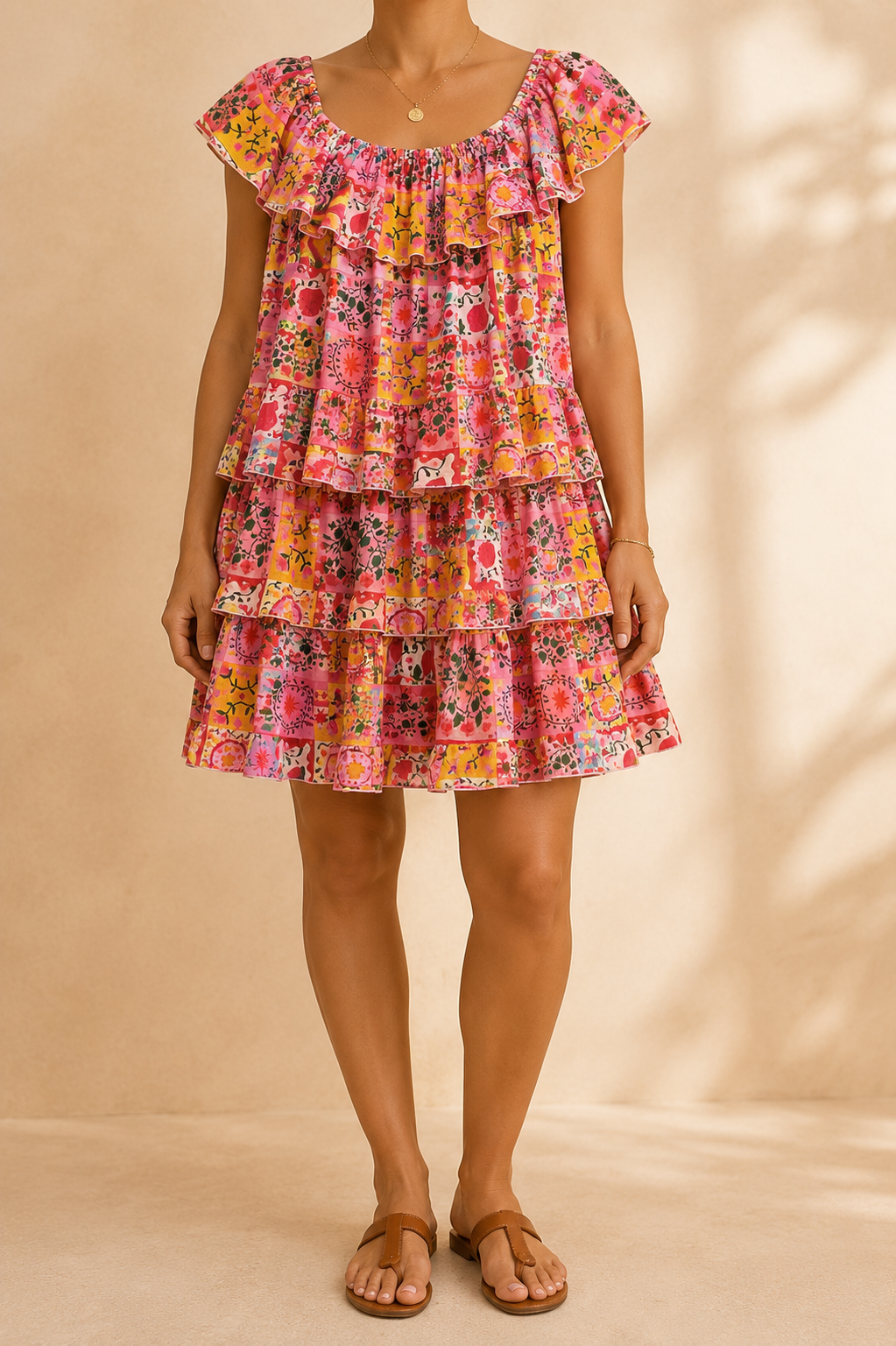 Robe rose et jaune - April vintage LOUNAE