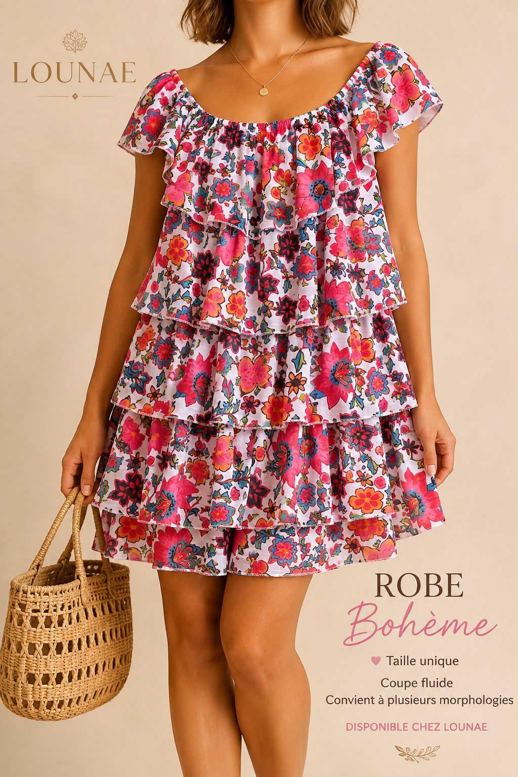 Robe bohème taille unique LOUNAE
