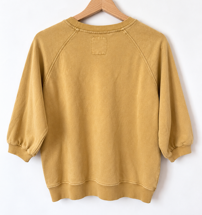 Sweat Femme Oversize Moutarde Iconic Marron – 100 % Coton LOUNAE