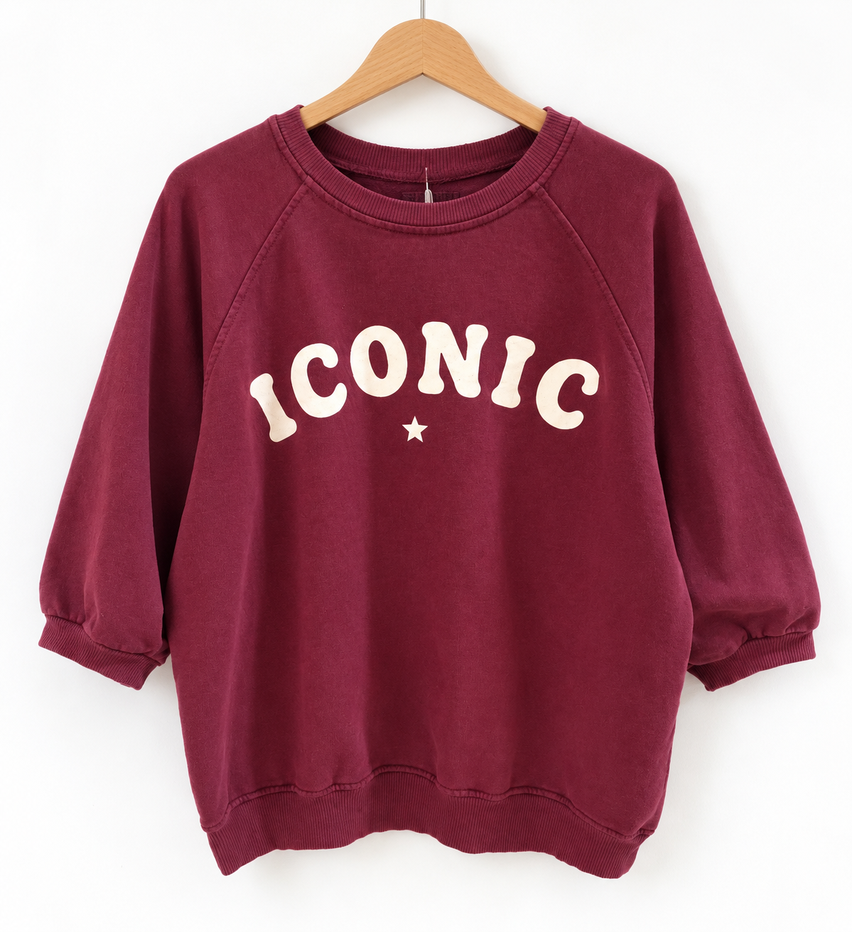 Sweat Femme Oversize Bordeaux Iconic Blanc – 100 % Coton LOUNAE
