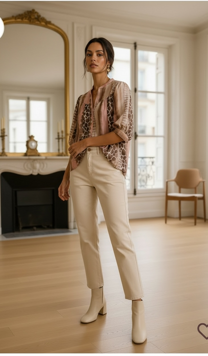 Chemise ample imprimés patchwork LOUNAE
