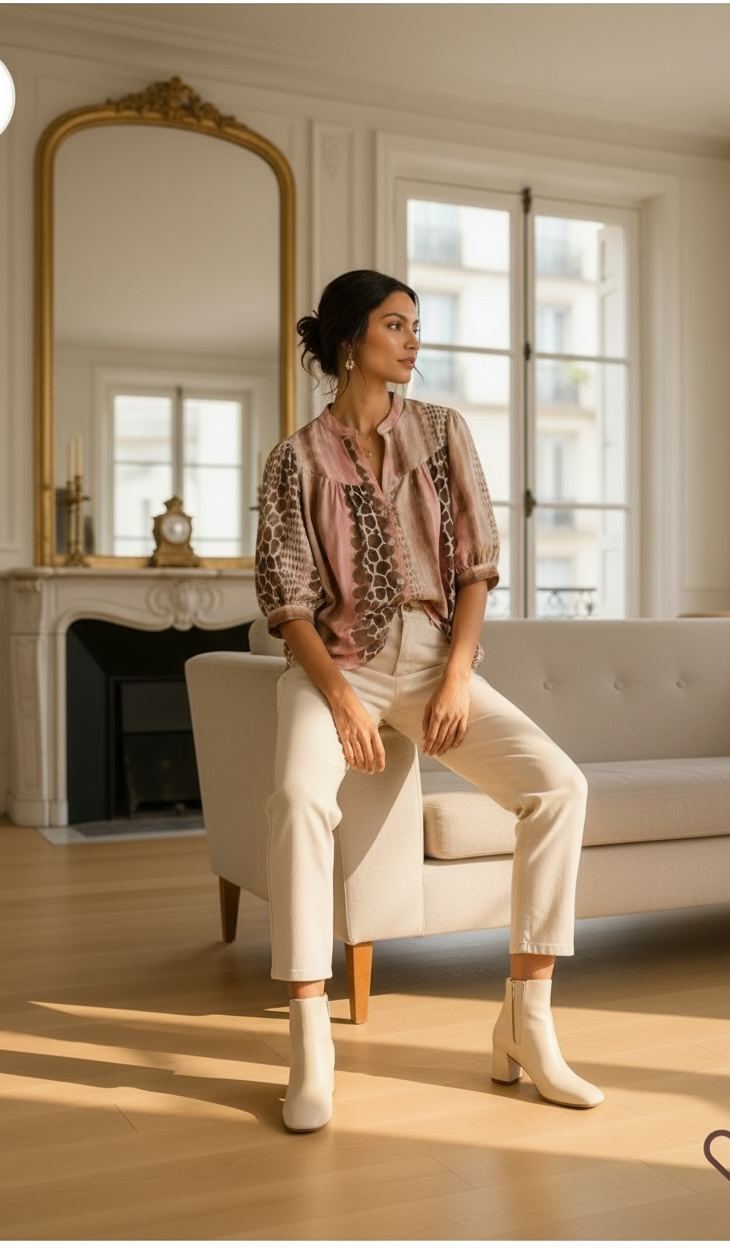 Chemise ample imprimés patchwork LOUNAE