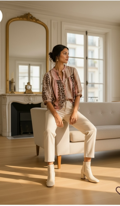 Chemise ample imprimés patchwork LOUNAE