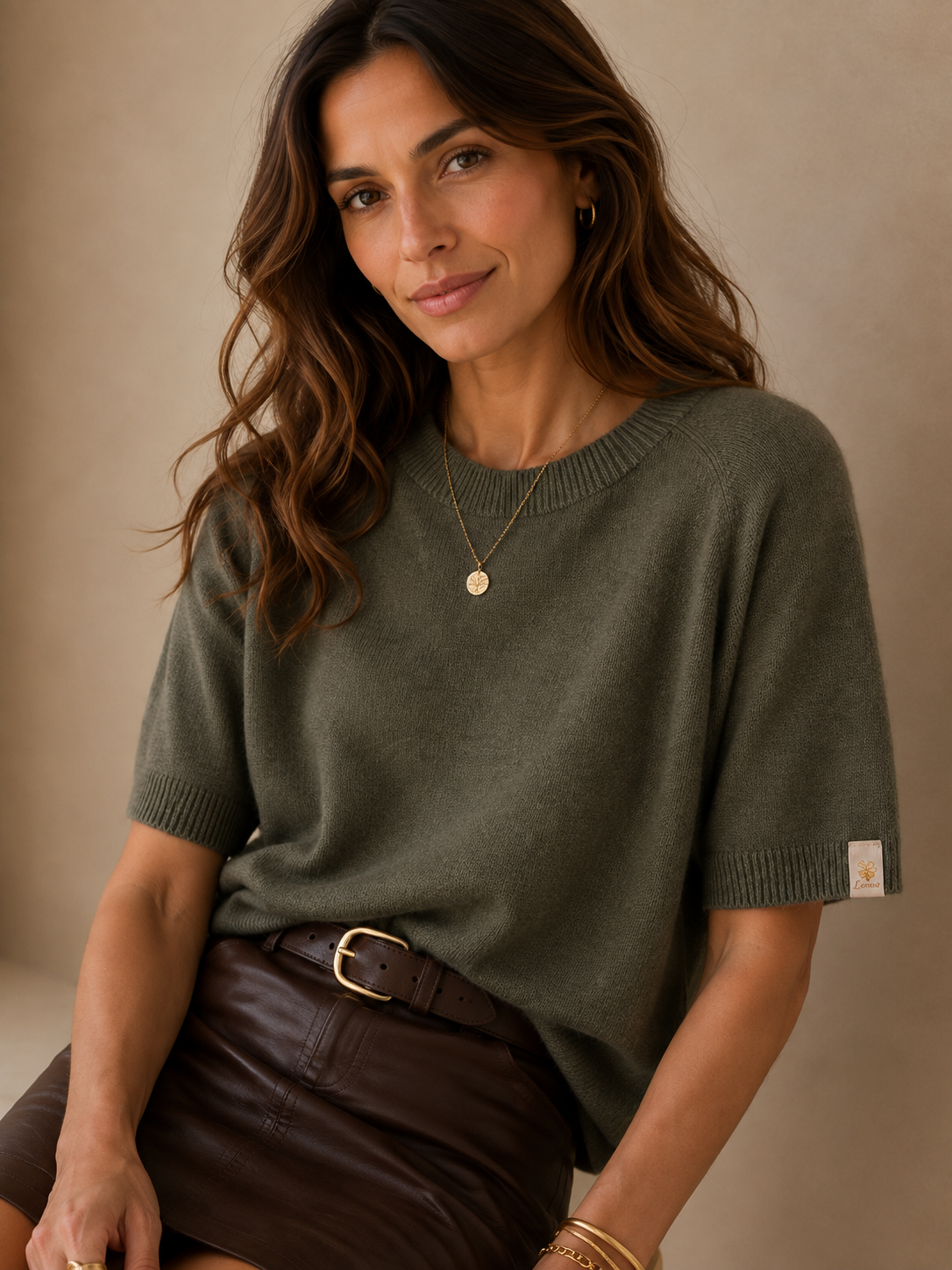 Pull rose LOUNAE en maille douce, fabriqué en Italie