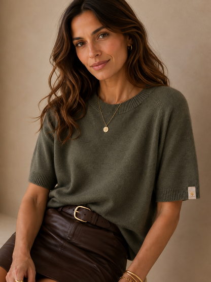 Pull rose LOUNAE en maille douce, fabriqué en Italie