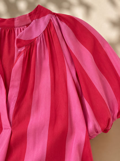 Blouse rayée rose et fuchsia LOUNAE