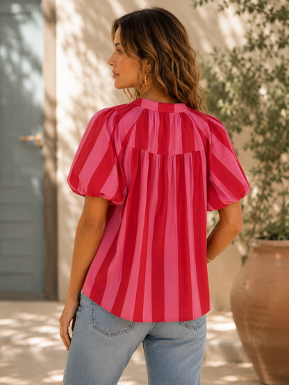 Blouse rayée rose et fuchsia LOUNAE