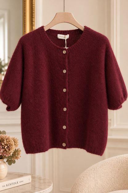 Cardigan manches courtes bordeaux LOUNAE