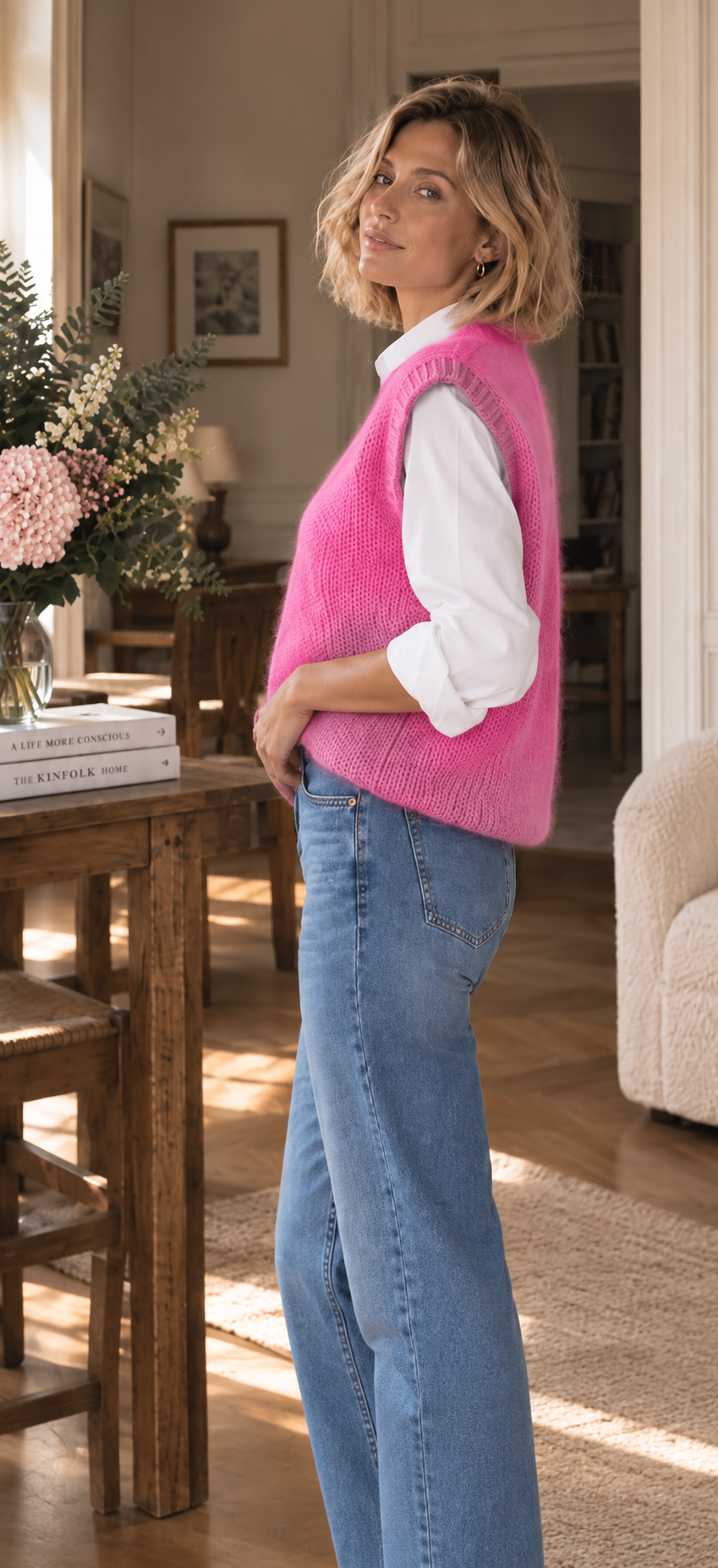 Pull Sans Manches Rose LOUNAE