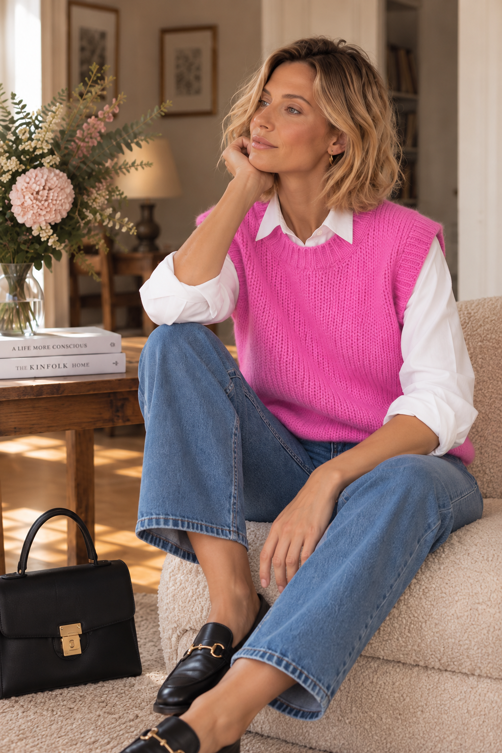 Pull Sans Manches Rose LOUNAE