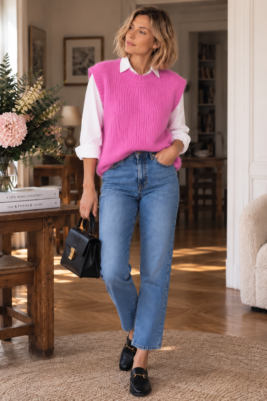 Pull Sans Manches Rose LOUNAE