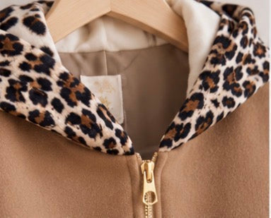 Blouson Johanna Overzise Camel Imprimé Léopard LOUNAE